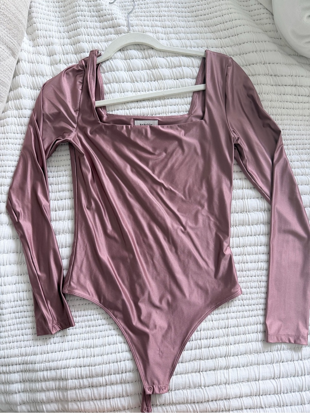 Aritzia Women's Pink Long Sleeve Body Suit